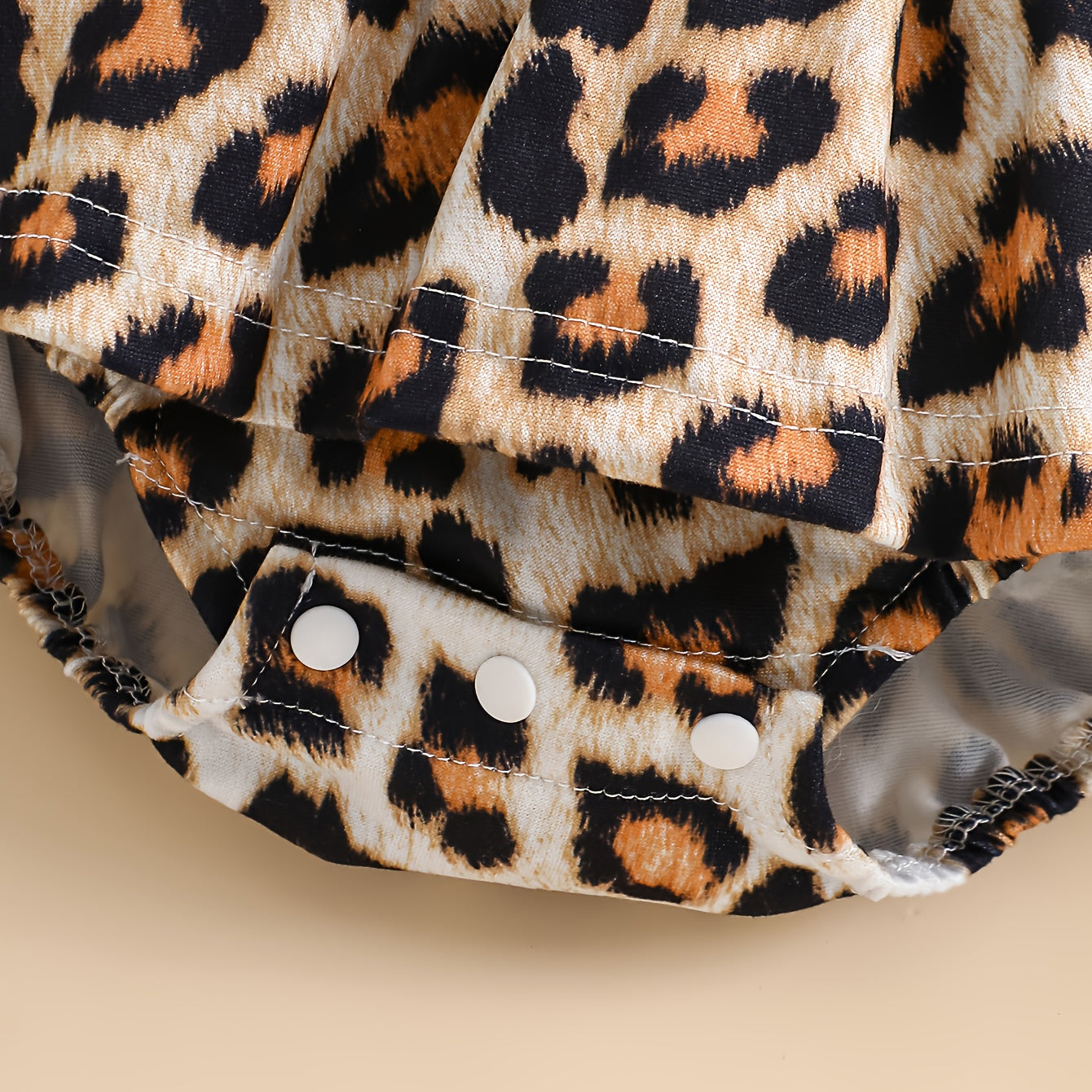 2PCS Convey A Smile Letter Leopard Print Baby Set