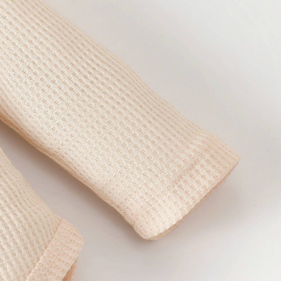 3PCS Mama's Boy Letter Print Waffle Long Sleeve Baby Set