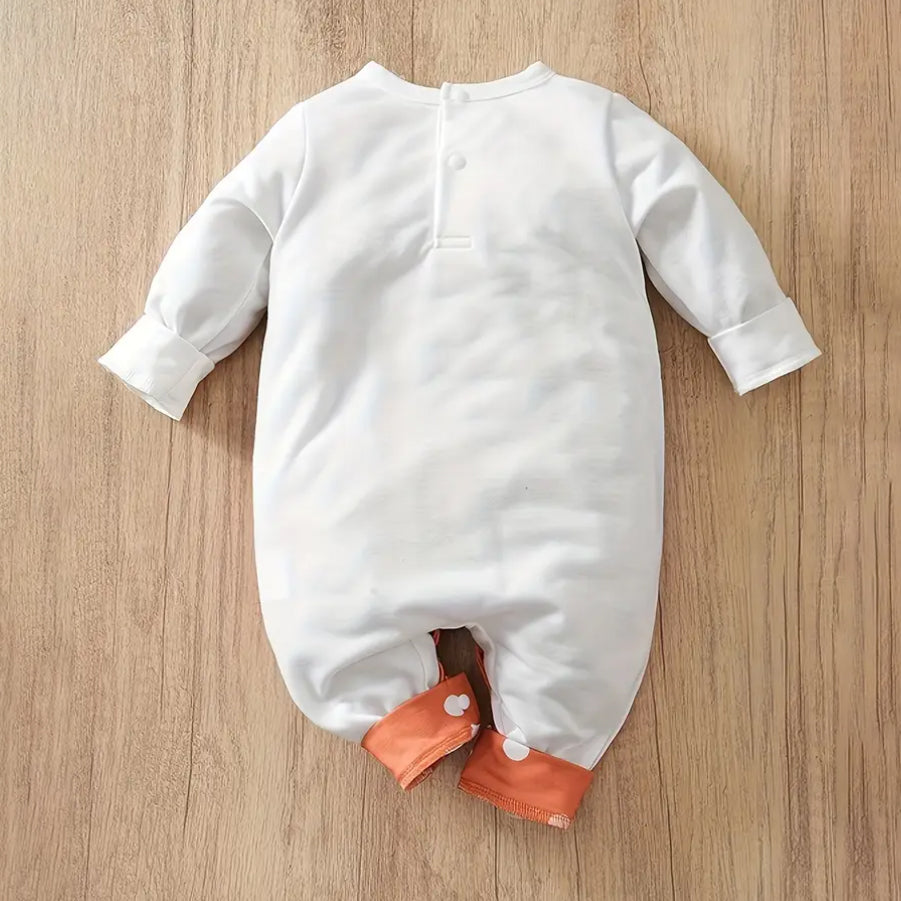 Casual Pocket Bear Print Fake Two Pieces Baby Jumpsuit