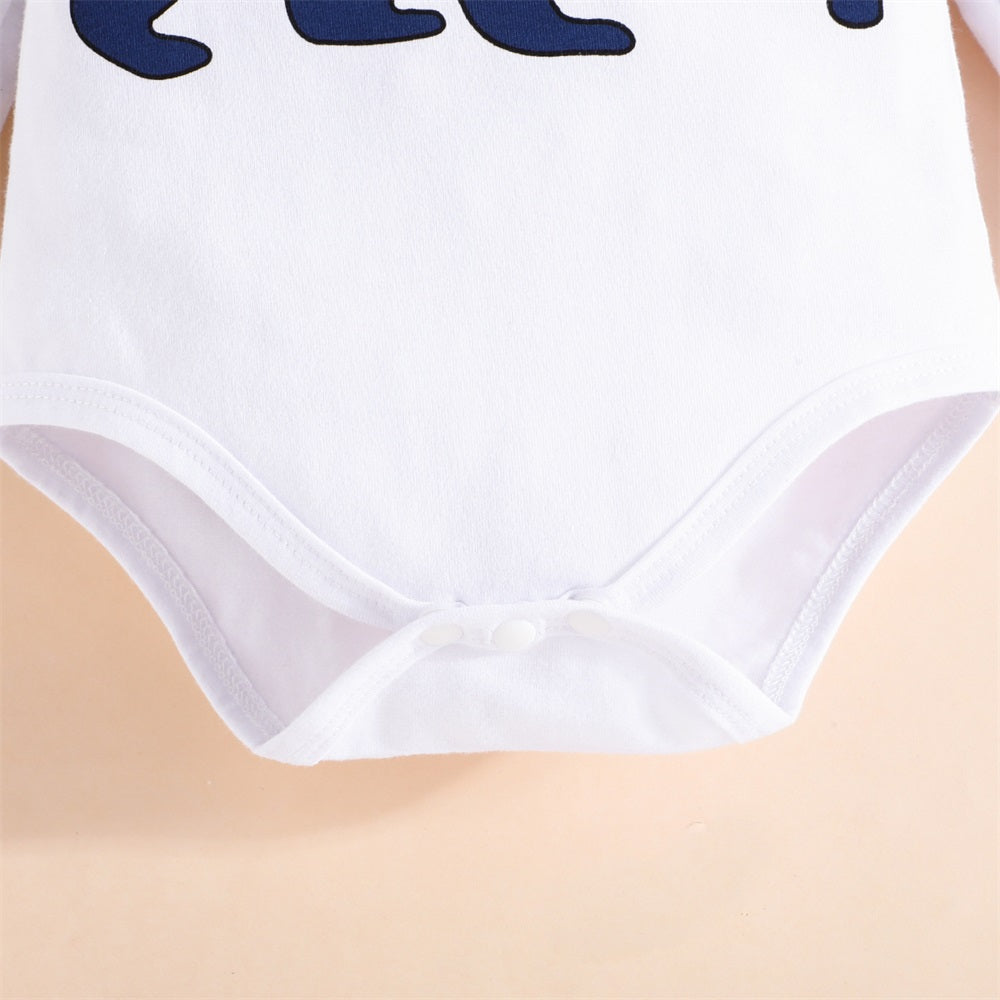 3PCS Cute Bear Print Long Sleeve Baby Set