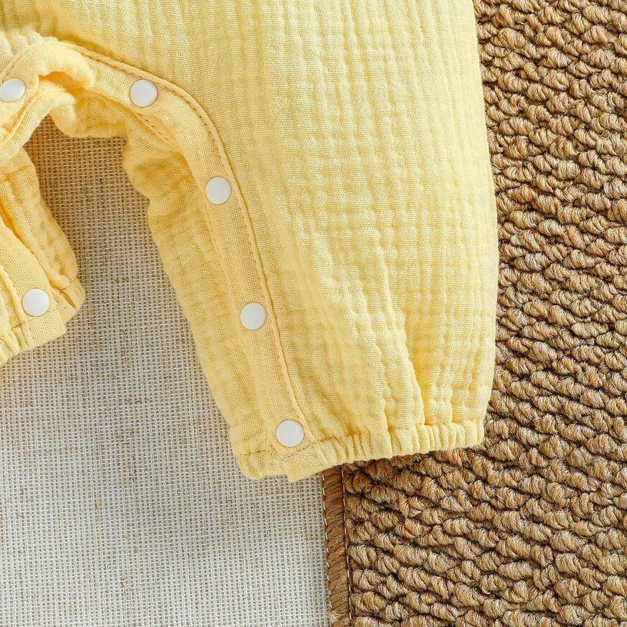 2PCS Sweet Color Block Bow Long Sleeve Baby Girl Jumpsuit
