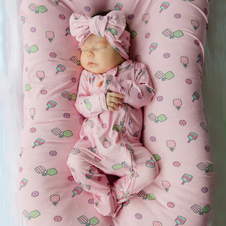 2PCS Fun Paddle Print Long Sleeve Baby Jumpsuit