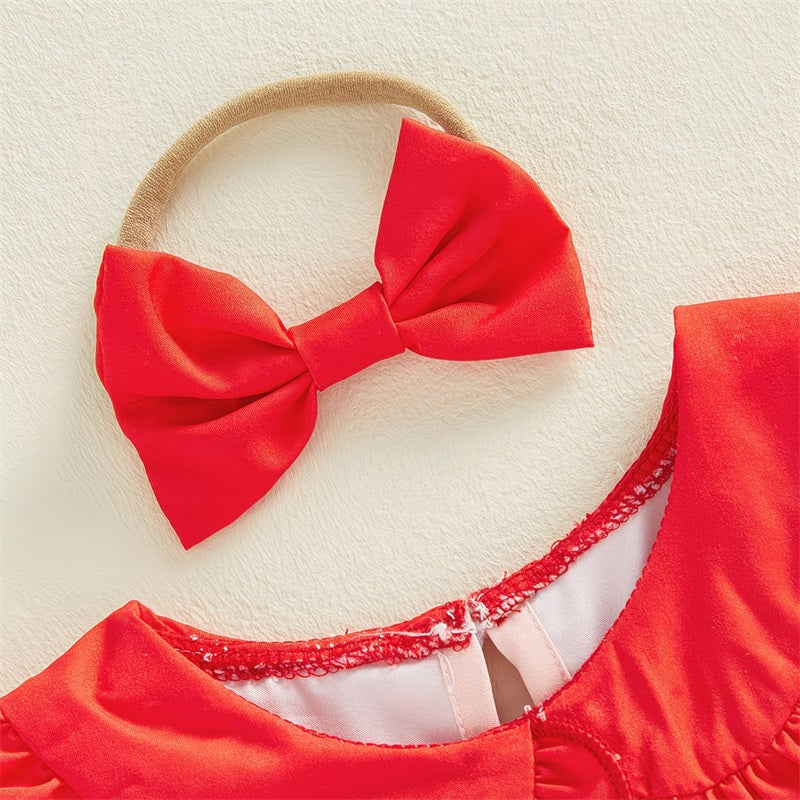 2PCS Mama's Bestie Letter Embroidery Strawberry Print Baby Romper