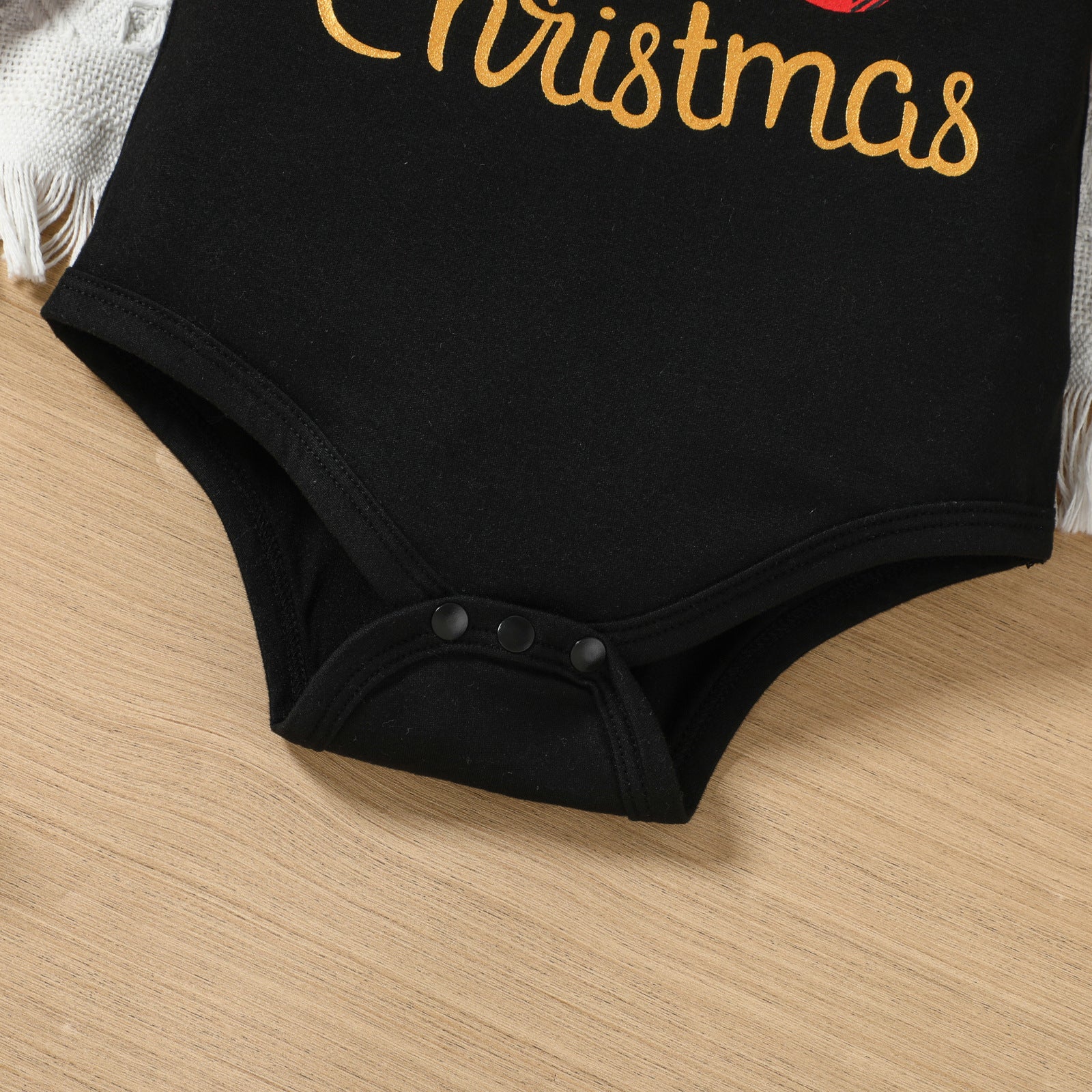 3PCS My First Christmas Letter Plaid Deer Printed Baby Set