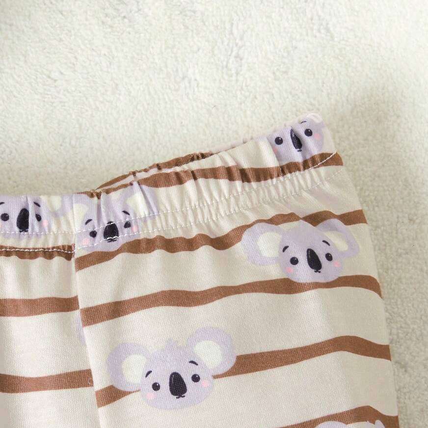 3PCS Timeless Koala Stripe Printed Long Sleeve Baby Set