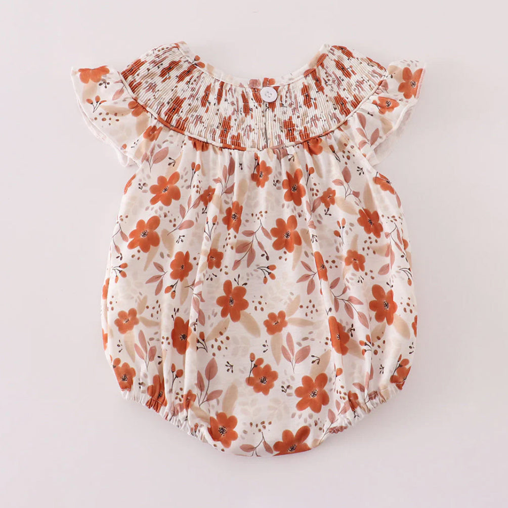 Stylish Floral Print Sleeveless Baby Girl Romper
