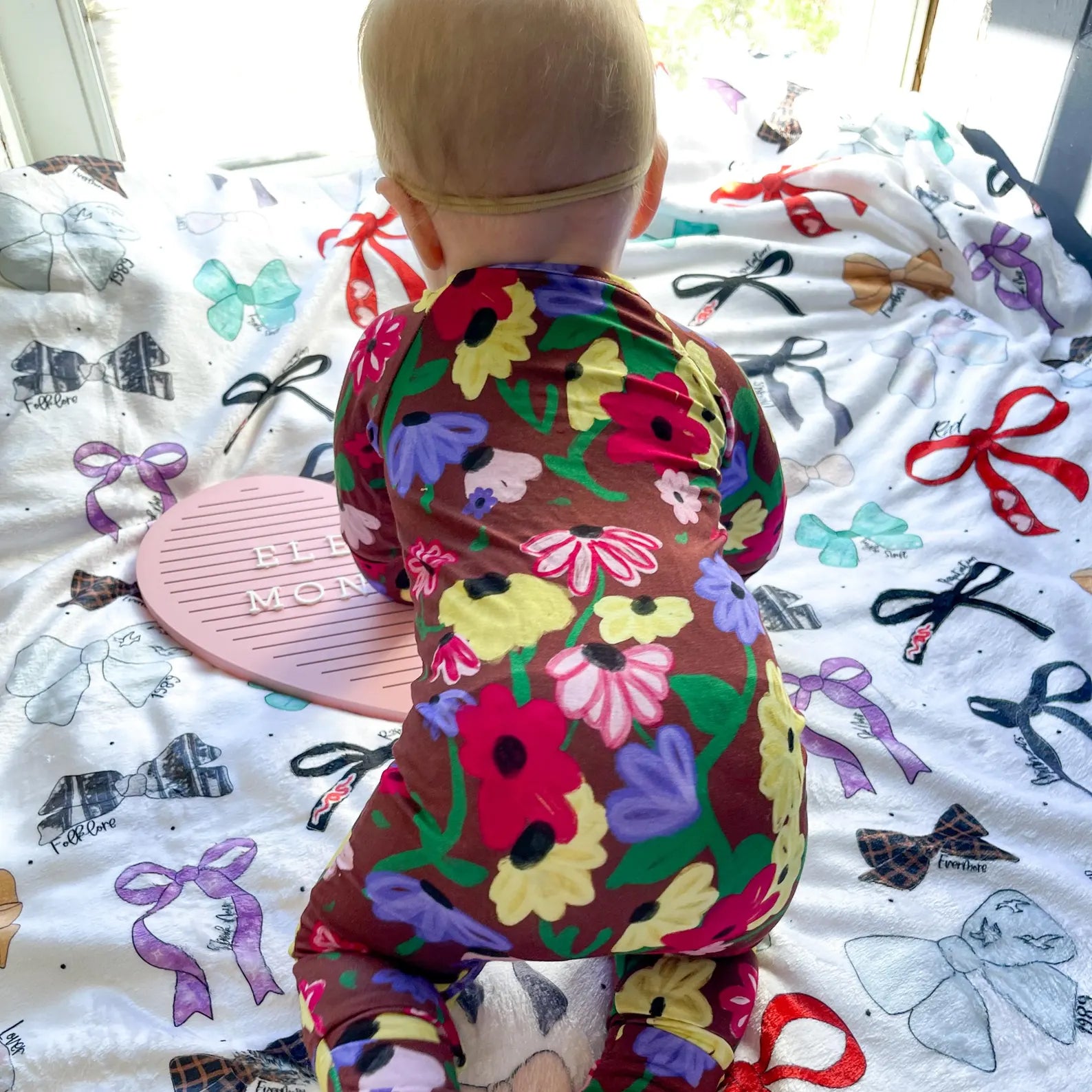 Pretty Floral Printed Zipper Bamboo Viscose Baby Jumpsuit