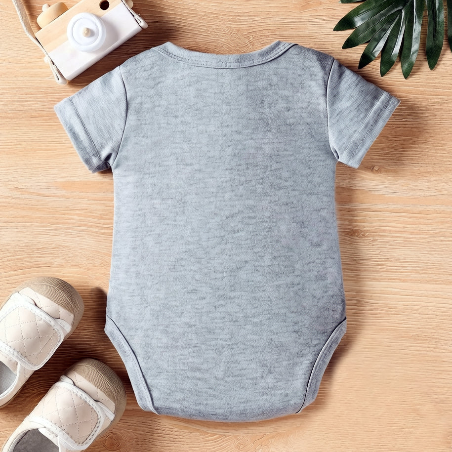 Living My Best Baby Life Letter Elephant Printed Baby Romper