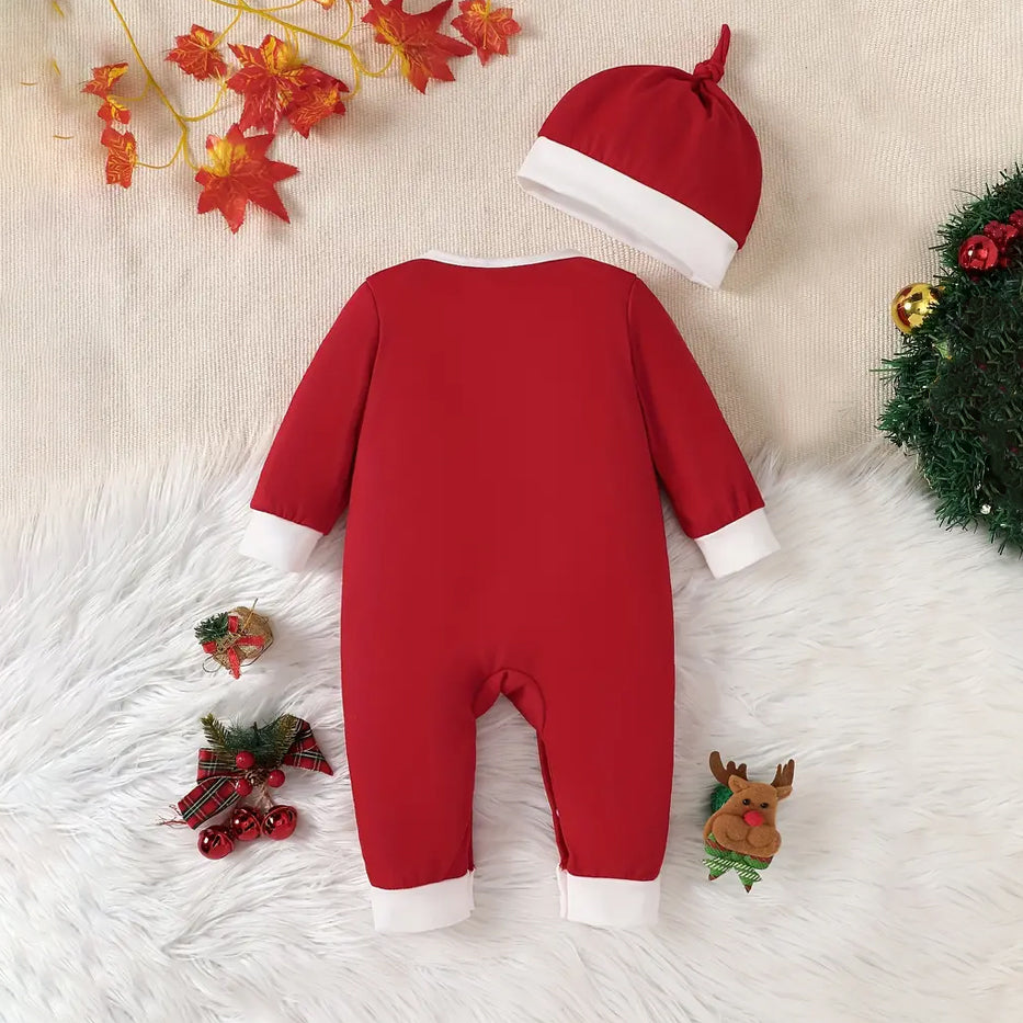 2PCS My First Christmas 2024 Letter Printed Baby Jumpsuit