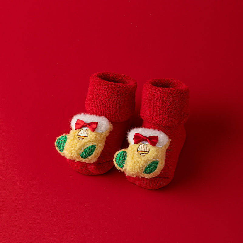 Thick Warm Christmas 3D Figure Decor Baby Socks