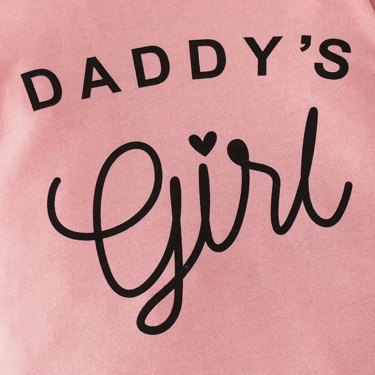 Lovely Daddy's Girl Letter Printed Hoodie Baby Jumpsuit