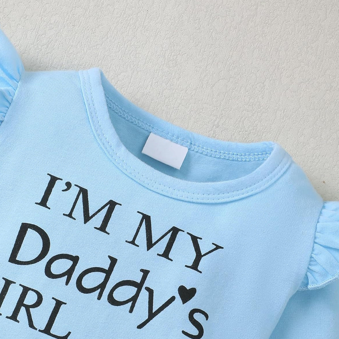 3PCS Daddy's Girl and Mommy's World Letter Floral Printed Baby Girl Set