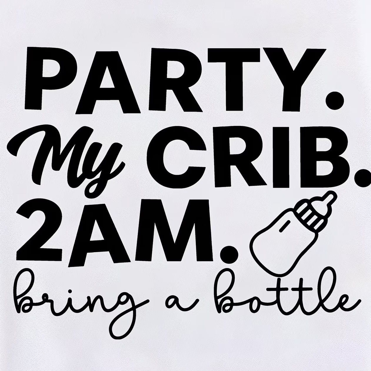 3PCS Party My Crib Letter Printed Short Sleeve Baby Boy Set