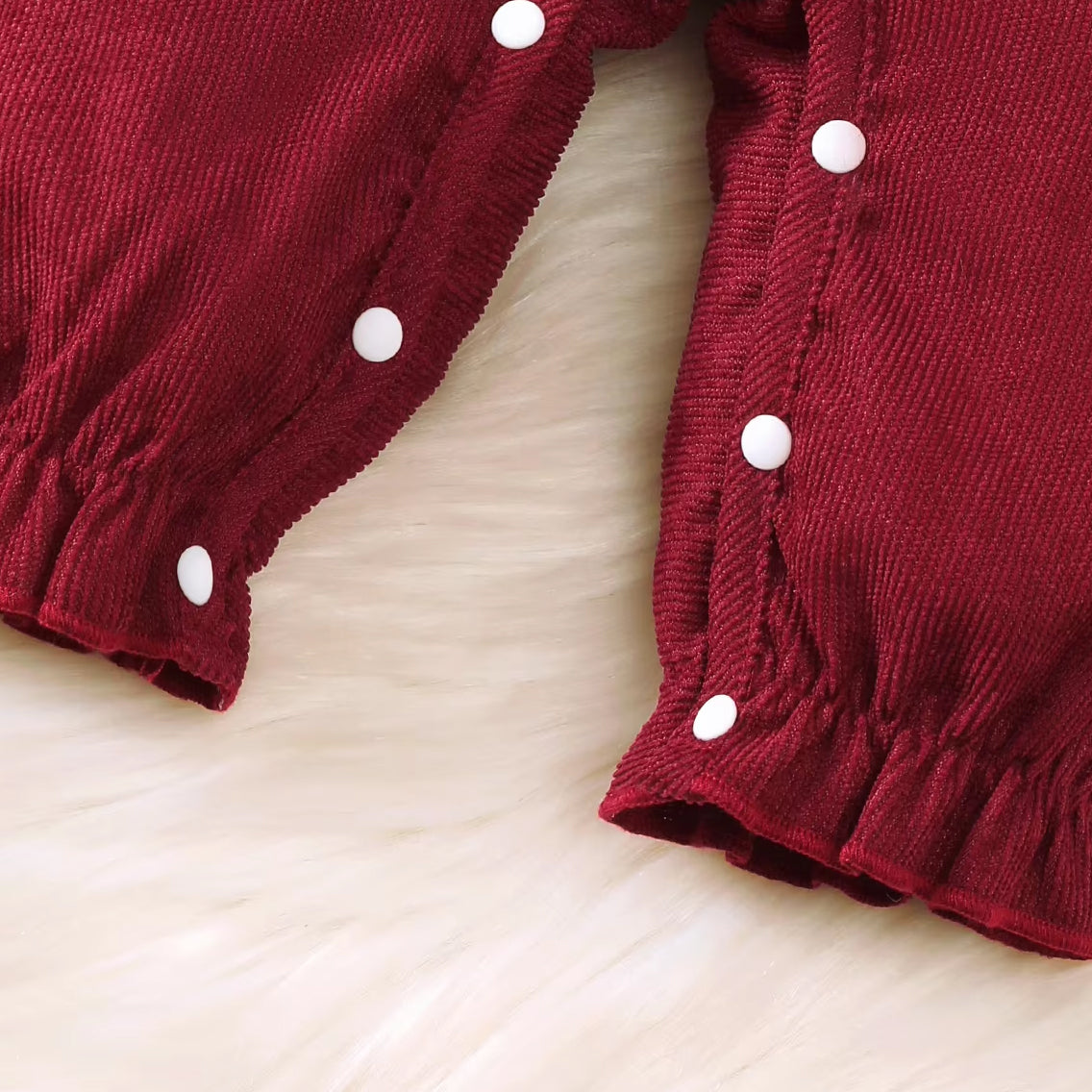 Color Block Ruffle Bow Decor Long Sleeve Baby Girl Jumpsuit