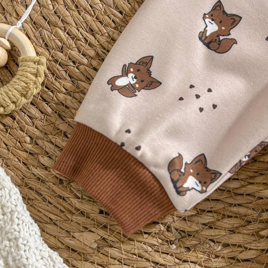 2PCS Ultra-Soft Fox Design Long Sleeve Baby Hoodie Set