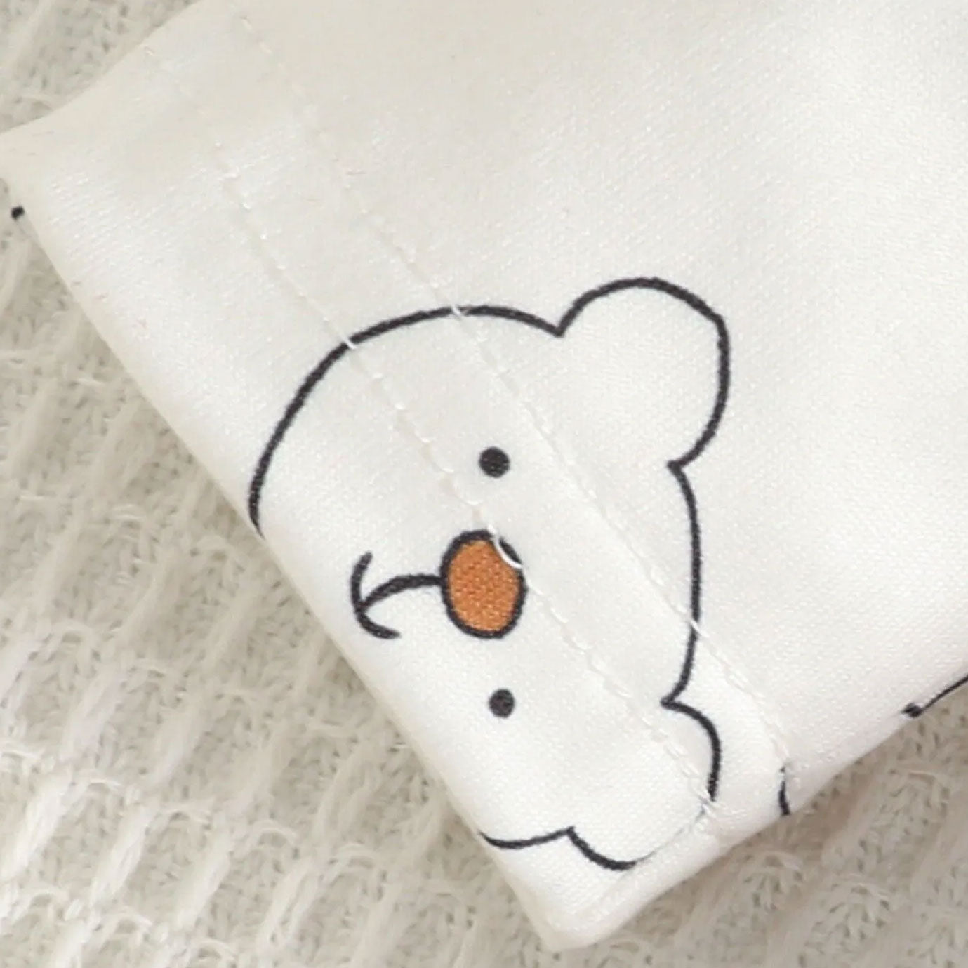 3PCS Cute All-Over Bear Printed Long Sleeve Baby Overalls Set