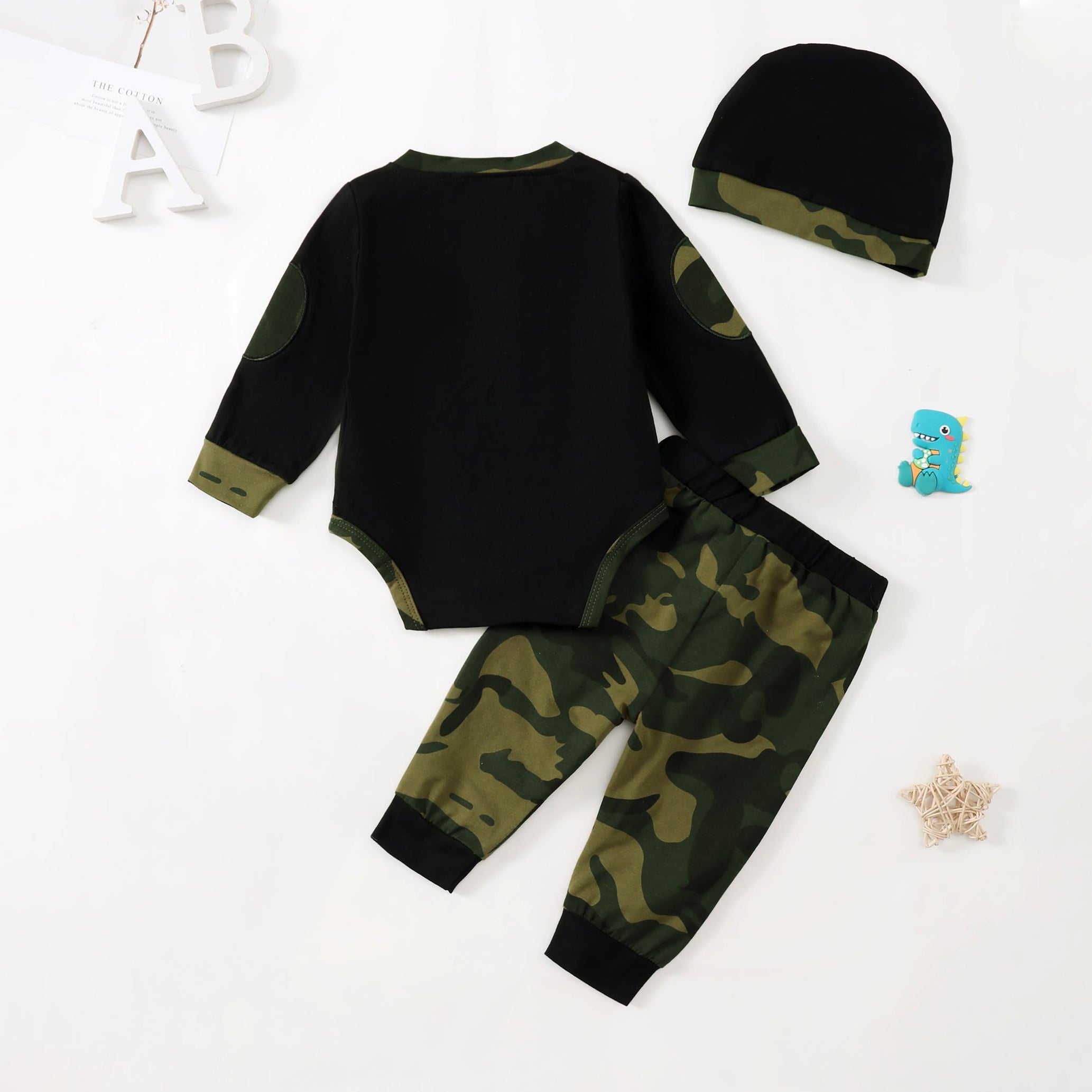 3PCS Fashionable Camouflage Printed Long Sleeve Baby Set