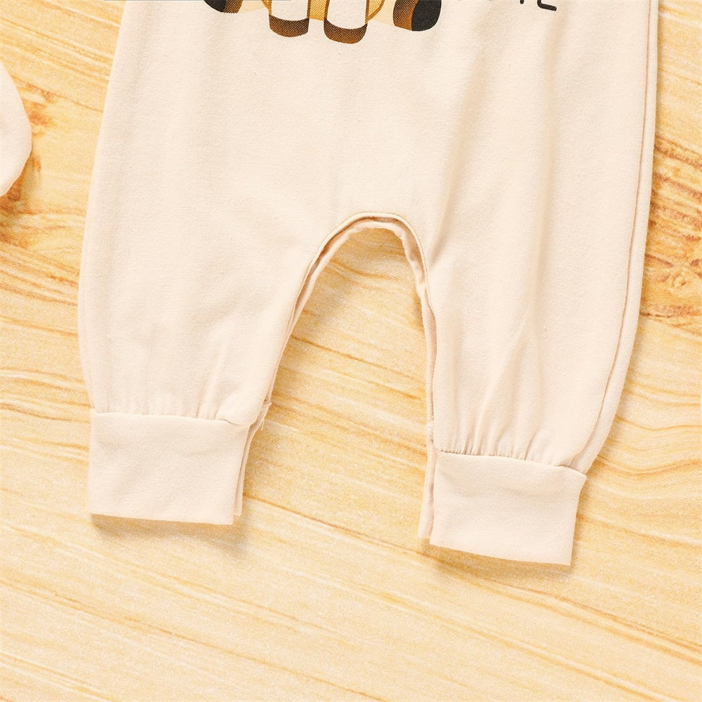 2PCS You Bet Giraffe I'M Cute Letter Print Baby Jumpsuit