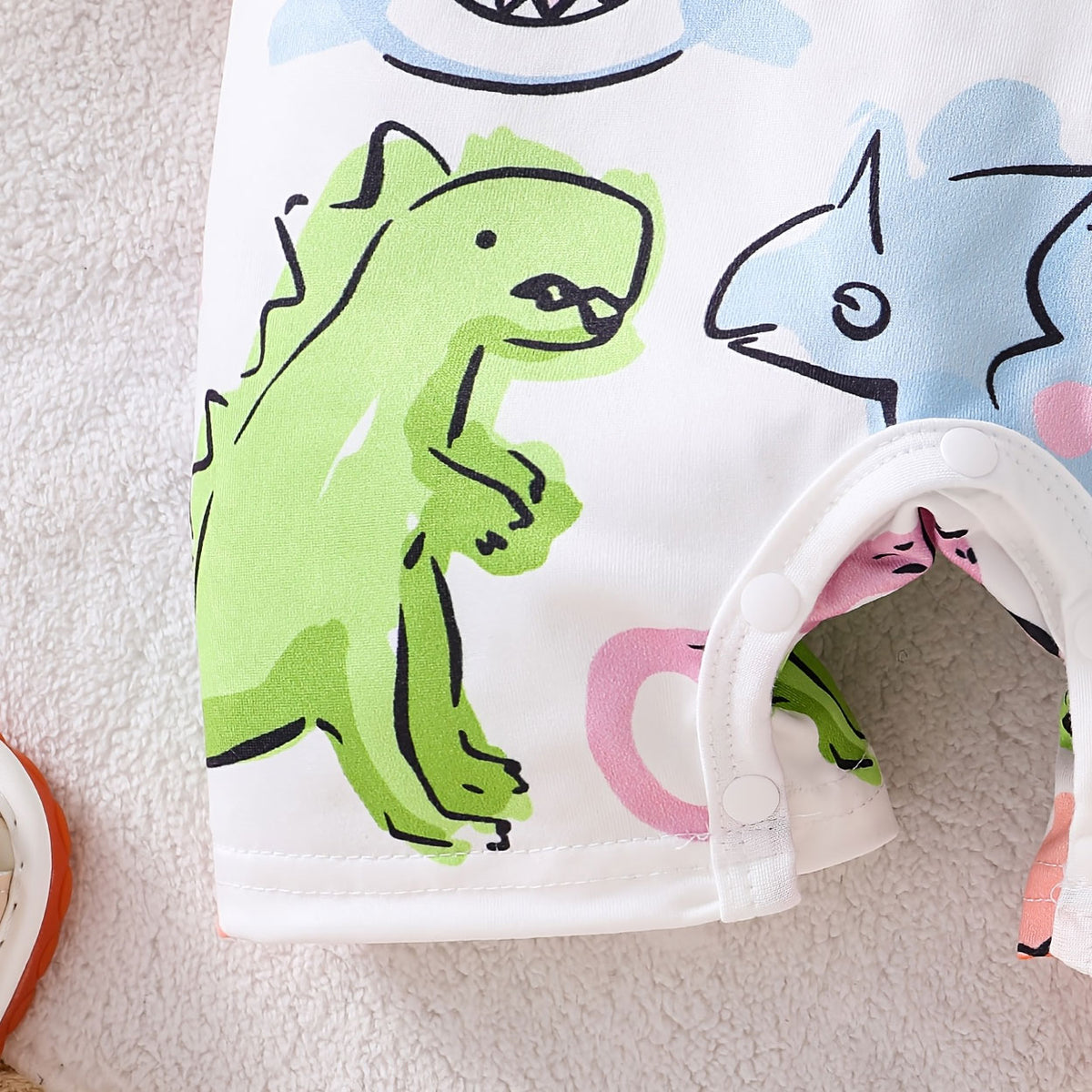 Casual Allover Animal Printed Short Sleeve Baby Jumpsuit