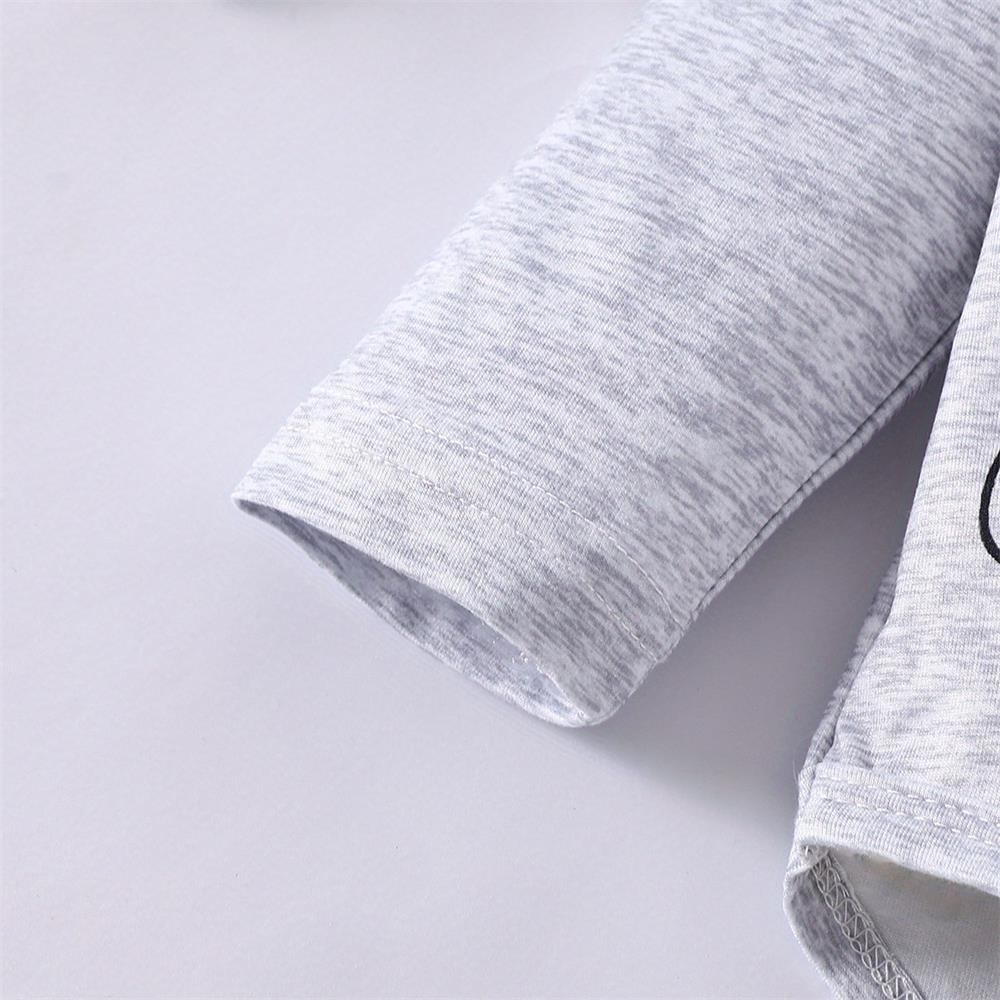 3PCS Happy Bear Print Long Sleeve Baby Set