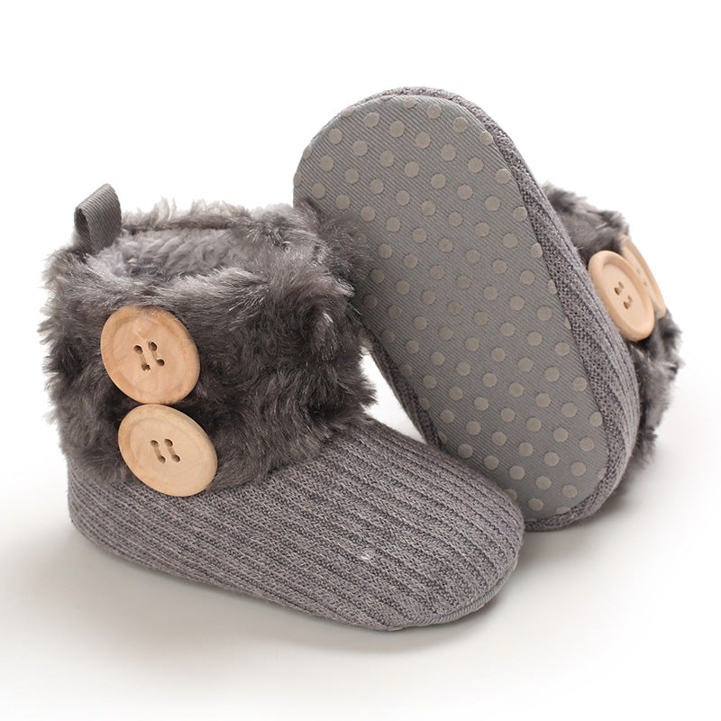 Baby Fleece-Lined Warm Soft Sole Prewalker Snow Boots