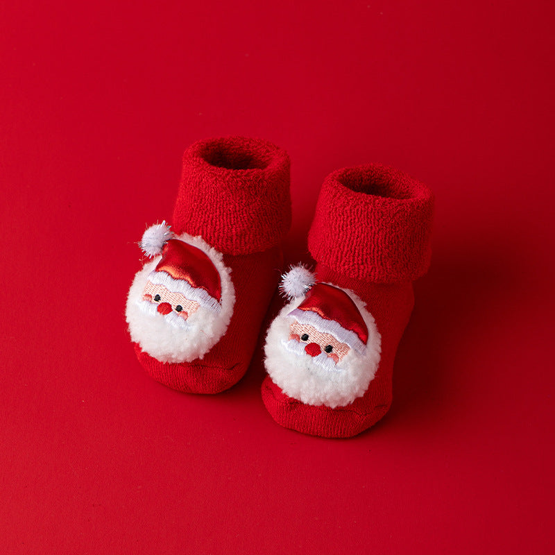 Thick Warm Christmas 3D Figure Decor Baby Socks