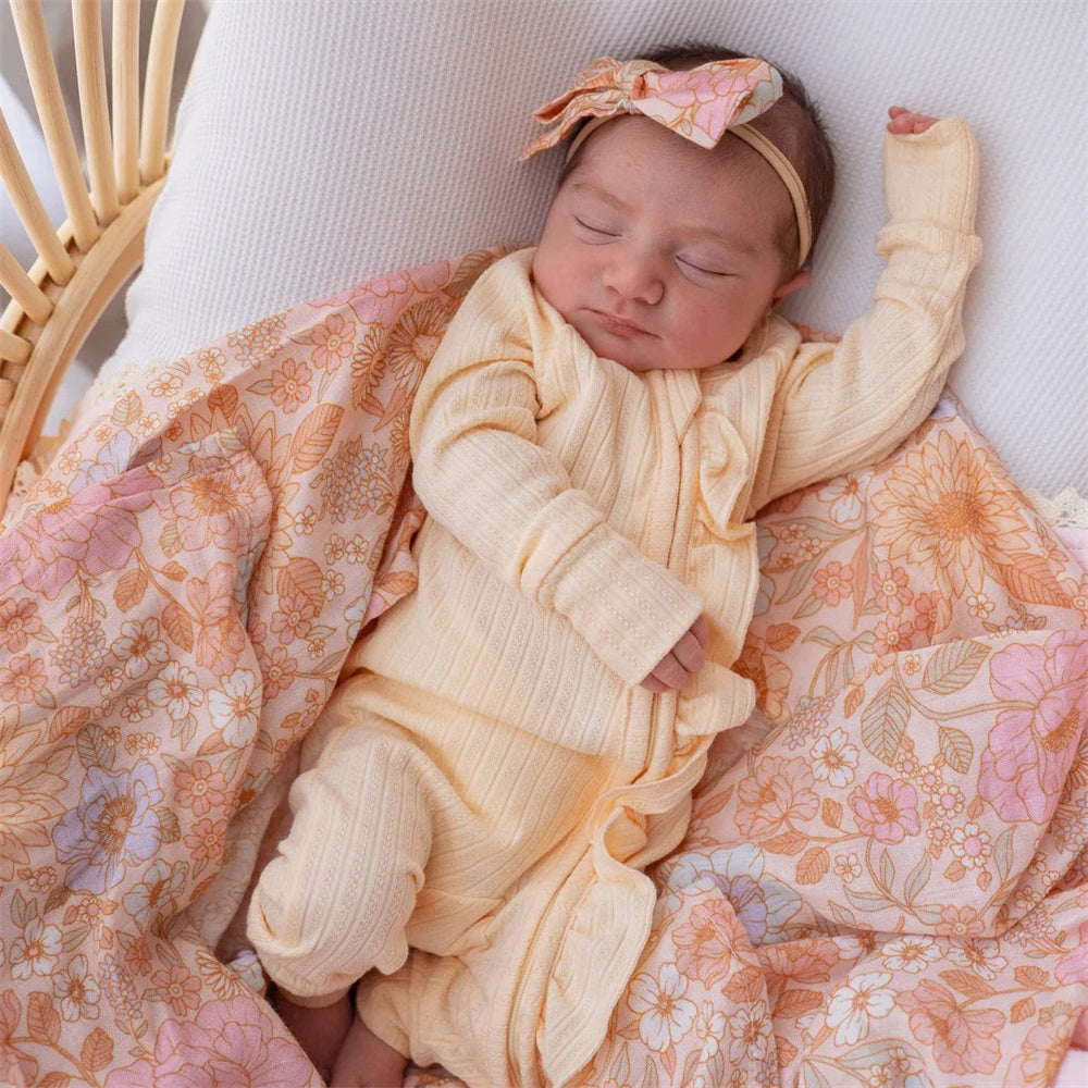 Comfortable Solid Color Frill Zip Long Sleeve Baby Jumpsuit