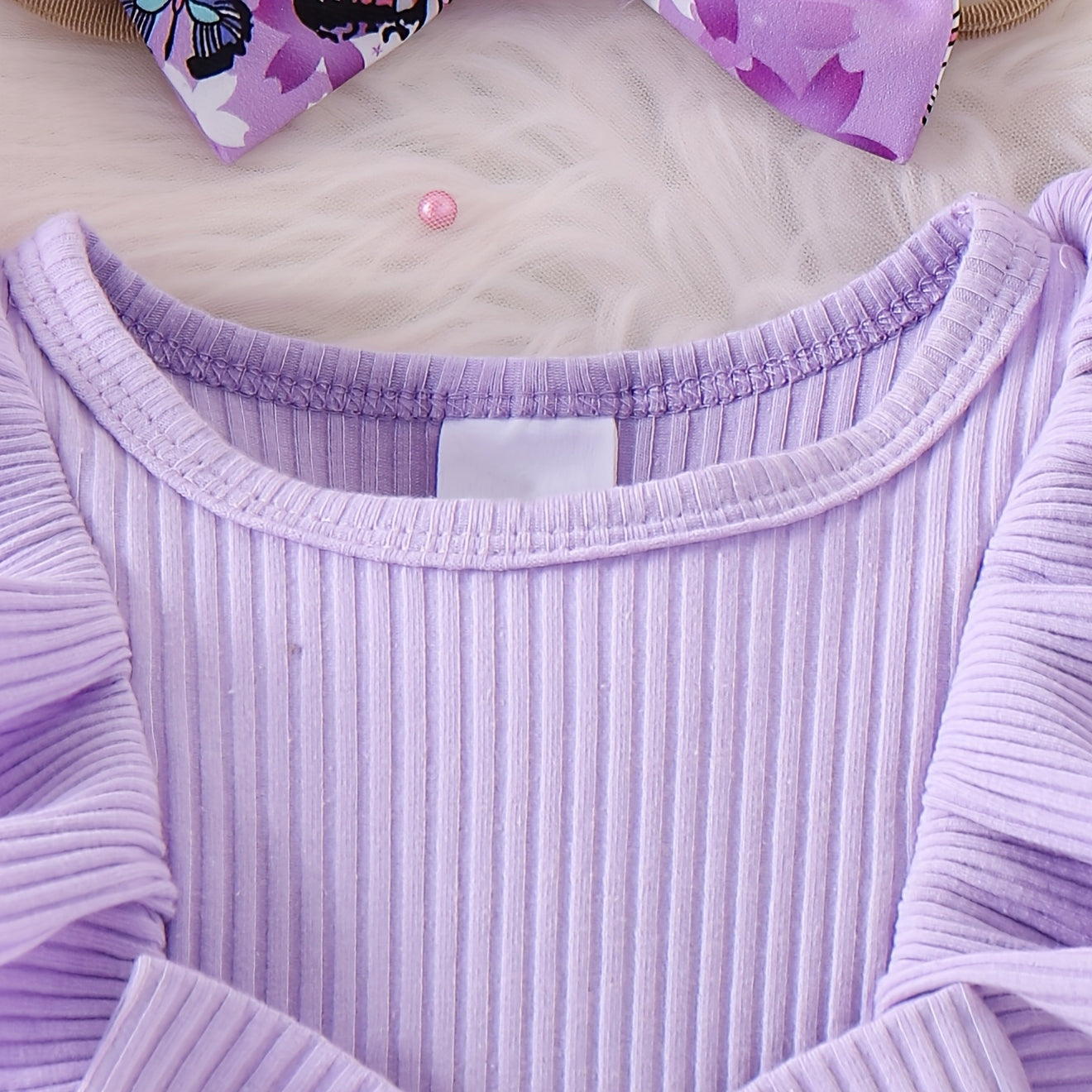 2PCS Cute Butterfly Floral Printed Long Sleeve Baby Romper