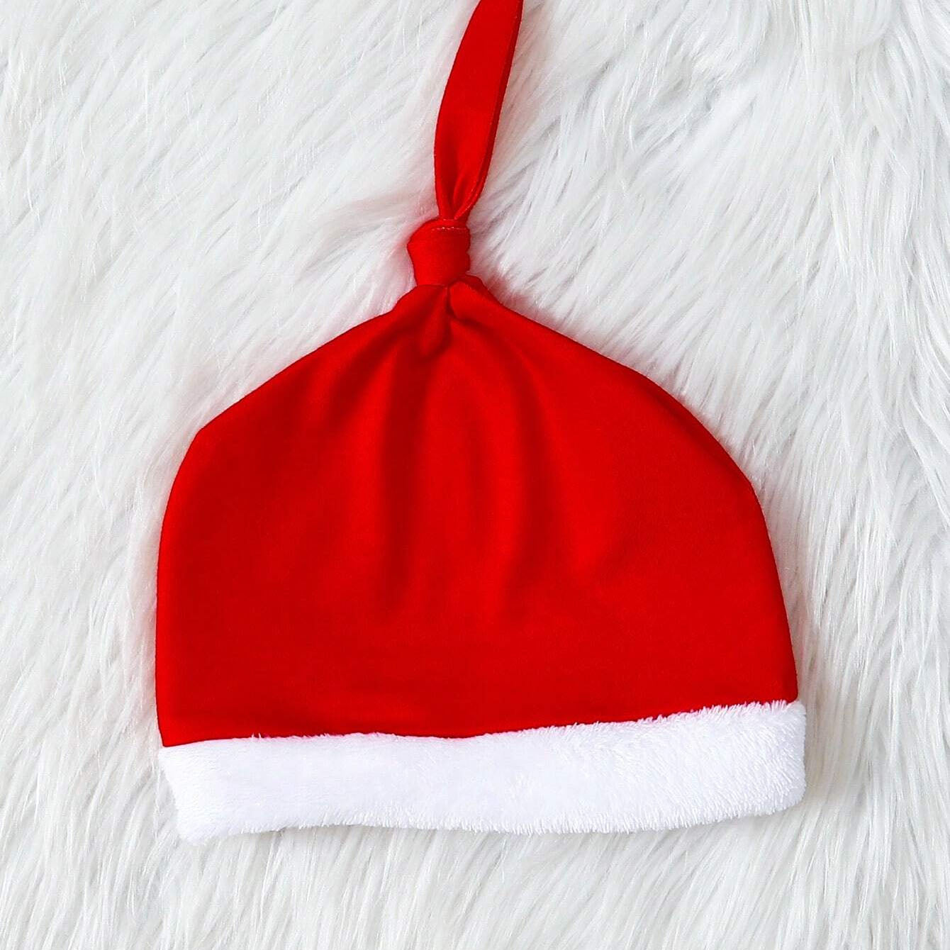 2PCS Christmas Elk Print Long Sleeve Baby Jumpsuit