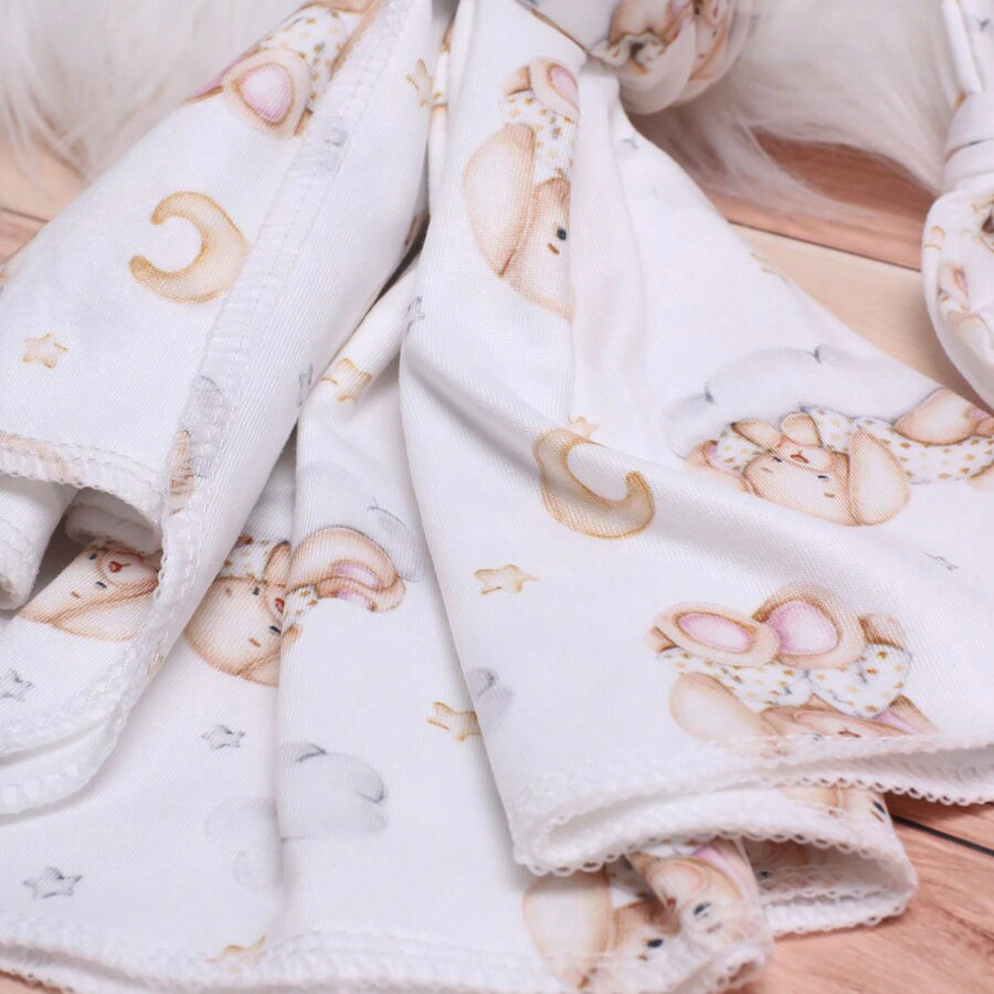 2PCS Cute Bear and Star Printed Newborn Baby Sleeping Bag Set