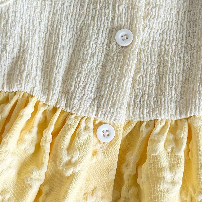 Grace Floral Appliqué Flutter Sleeve Baby Dress