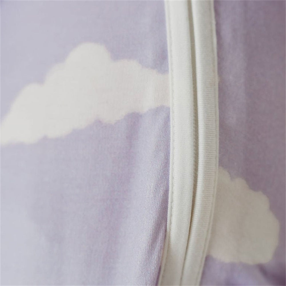 Casual Cloud Print Long Sleeve Zipper Baby Jumpsuit