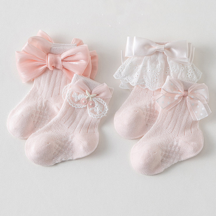 Sweet Ornament Decorative Mid Calf Baby Socks