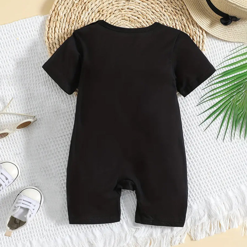 Trendy Funny Eyes Printed Short Sleeve Baby Jumpsuit