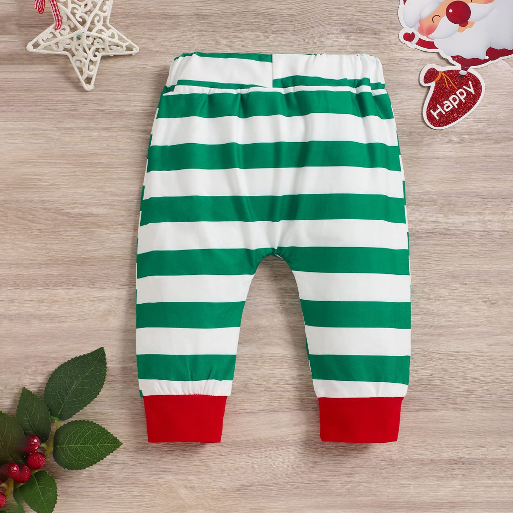 3PCS My 1st Christmas Letter Elk Printed Baby Set