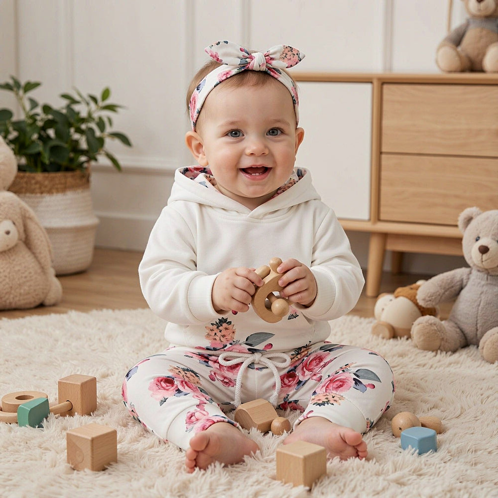 Floral Printed Hoodie Set