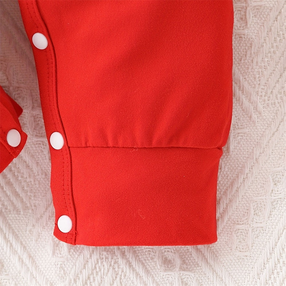 Christmas List Letter Print Long Sleeve Baby Jumpsuit