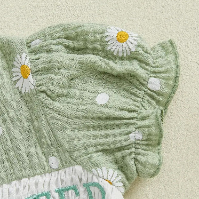 Summer Daisies Printed Short Sleeve Baby Romper
