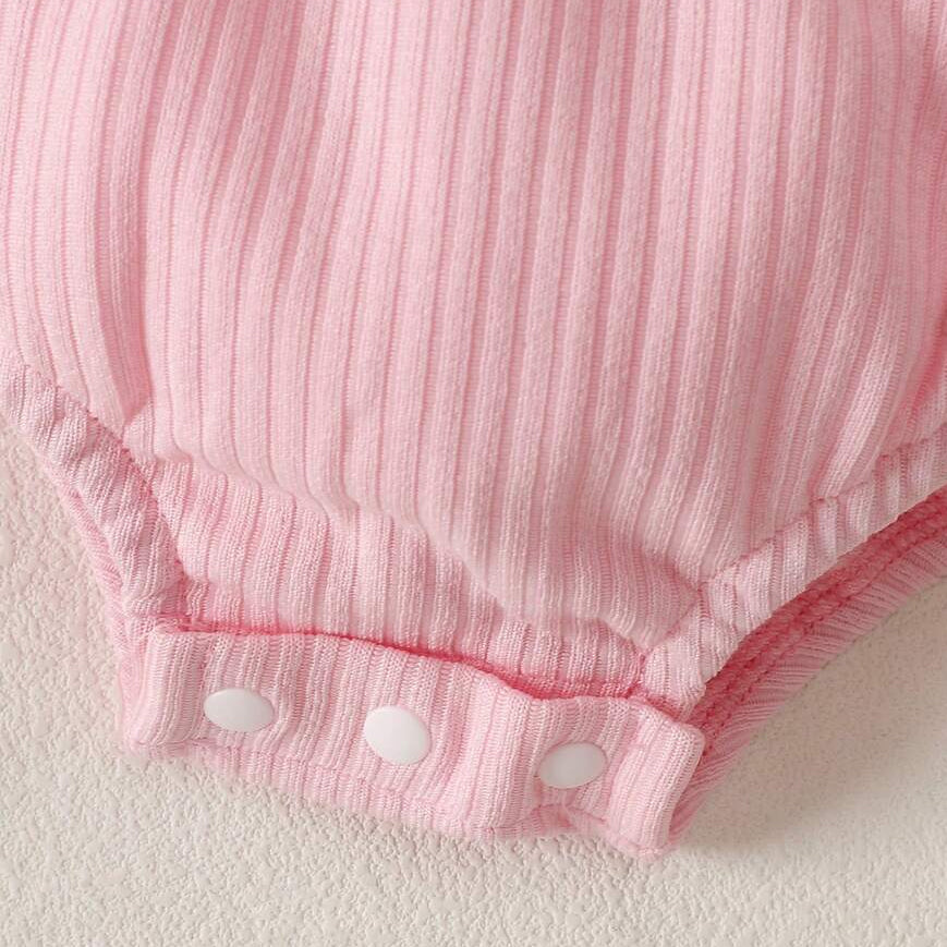 2PCS Lovely Solid Color Ruffles Decoration Baby Romper