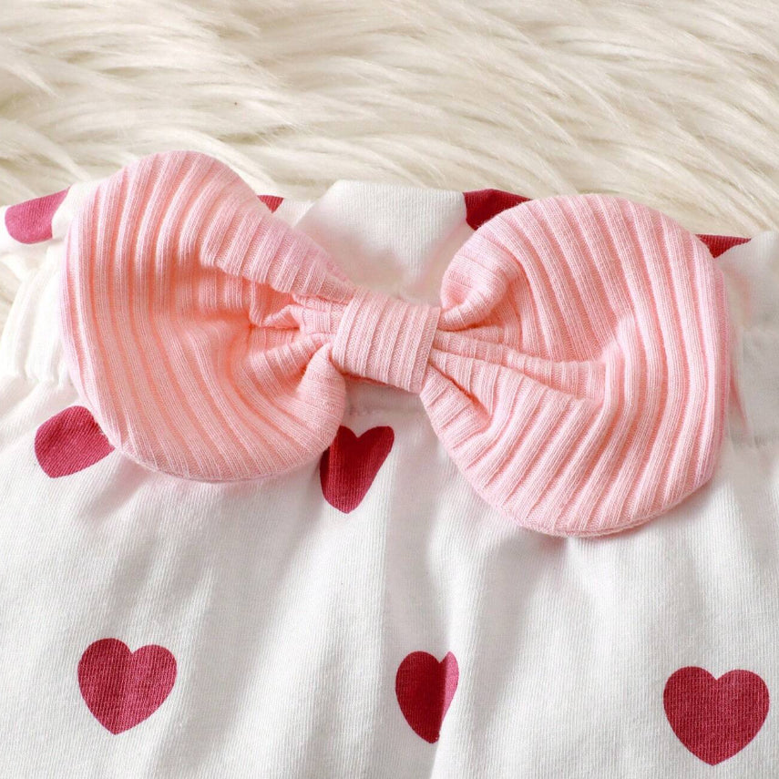 3PCS Delightful Heart Printed Long Sleeve Baby Set