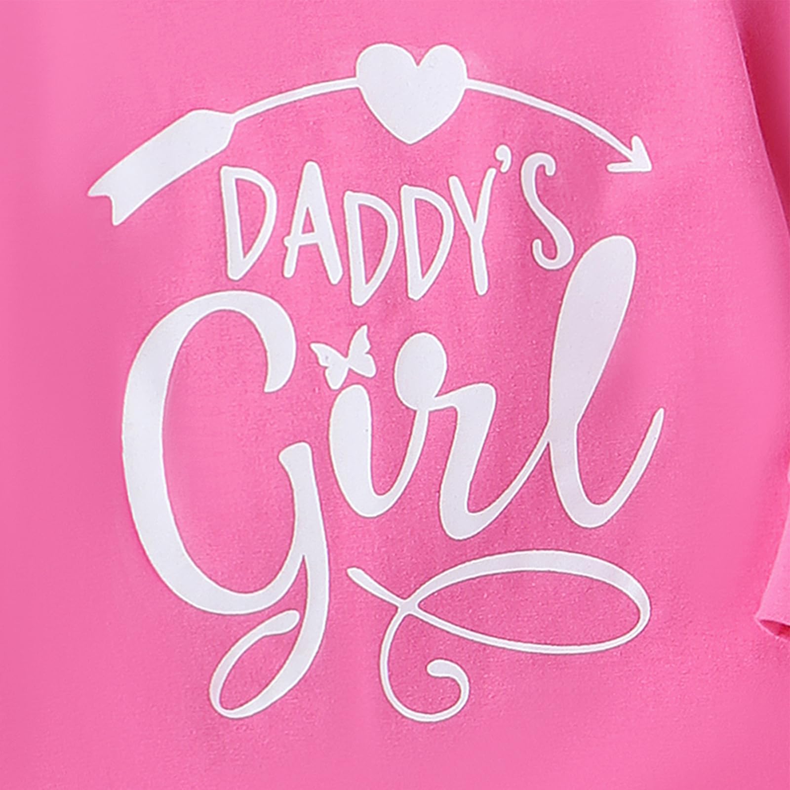 3PCS Daddy's Girl Letter Heart Printed Long Sleeve Baby Set