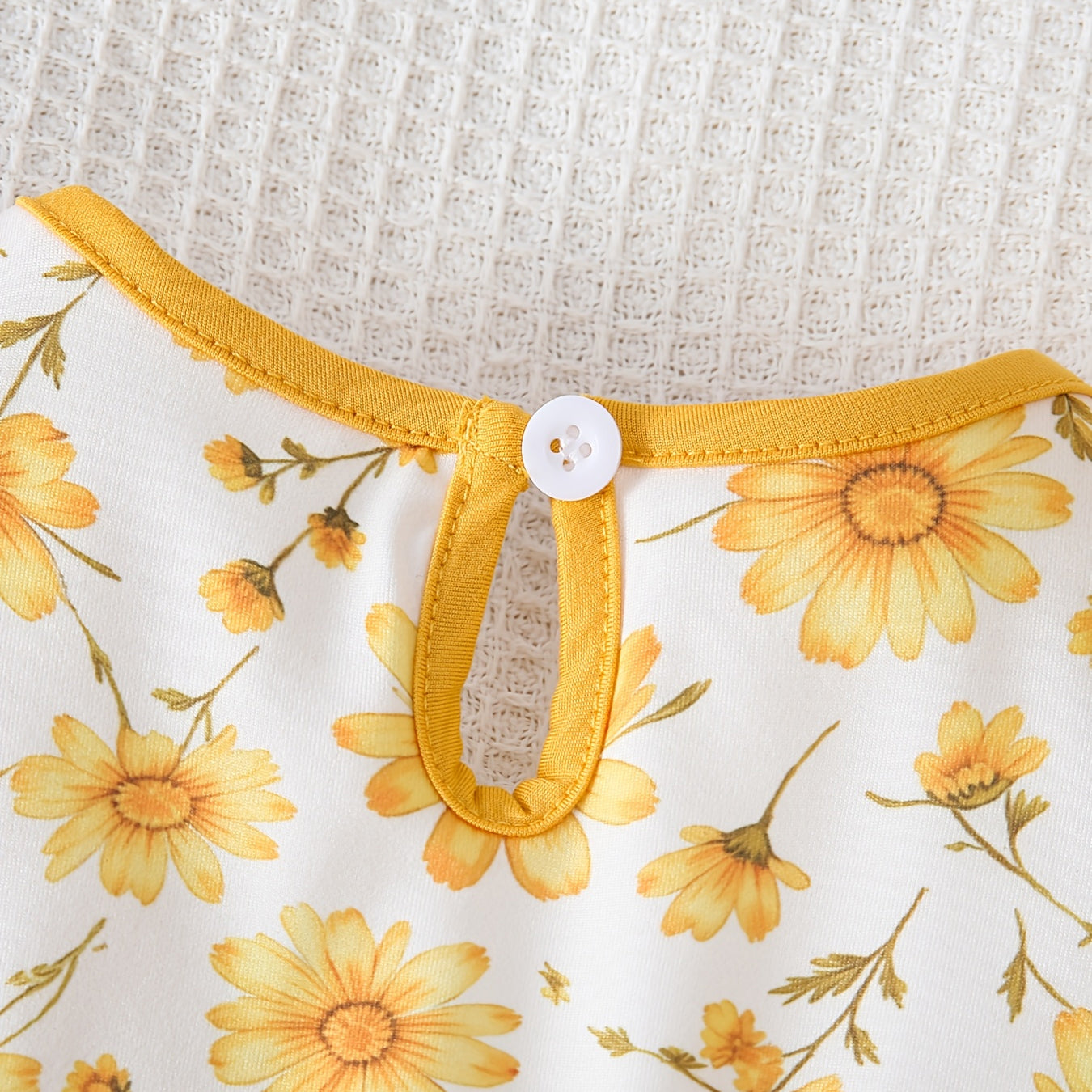 Grace Daisy Plaid Print Flutter Sleeve Baby Romper