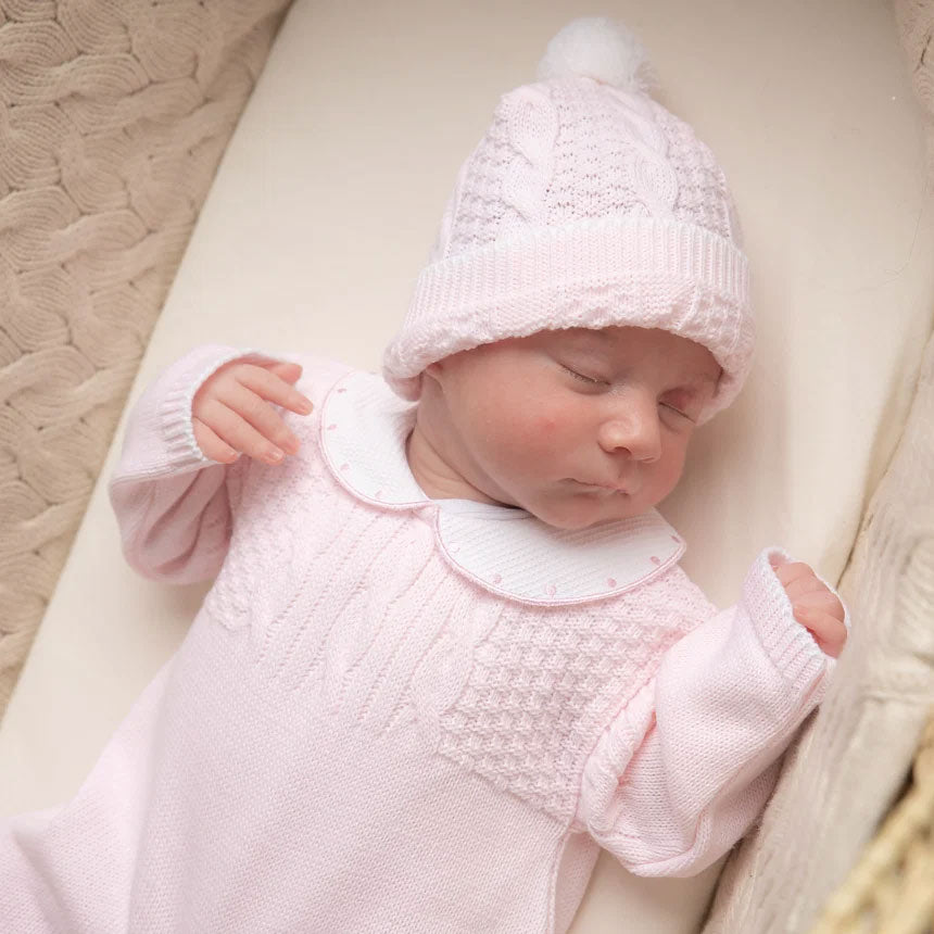 2PCS Timeless Solid Color Knit Long Sleeve Baby Girl Jumpsuit