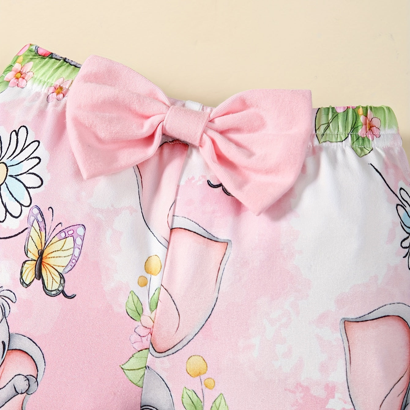 3PCS Sweet Elephant Floral Printed Long Sleeve Baby Set