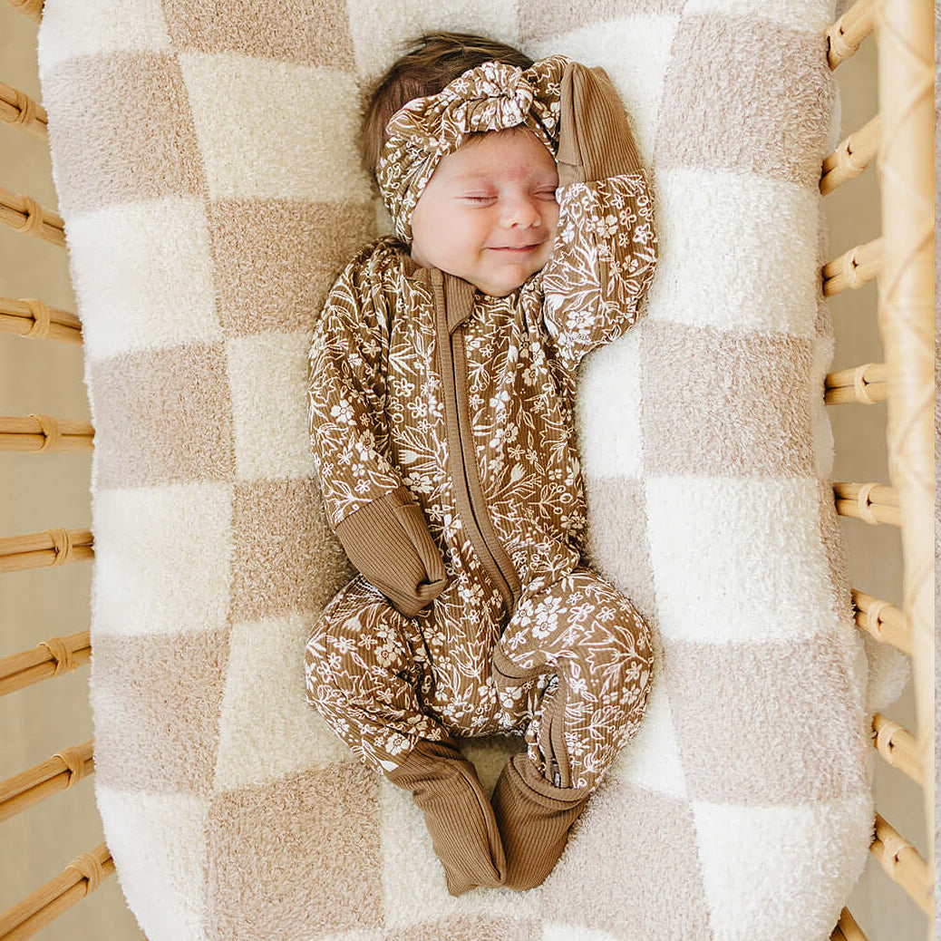2PCS Exquisite Floral Printed Zipper Baby Jumpsuit