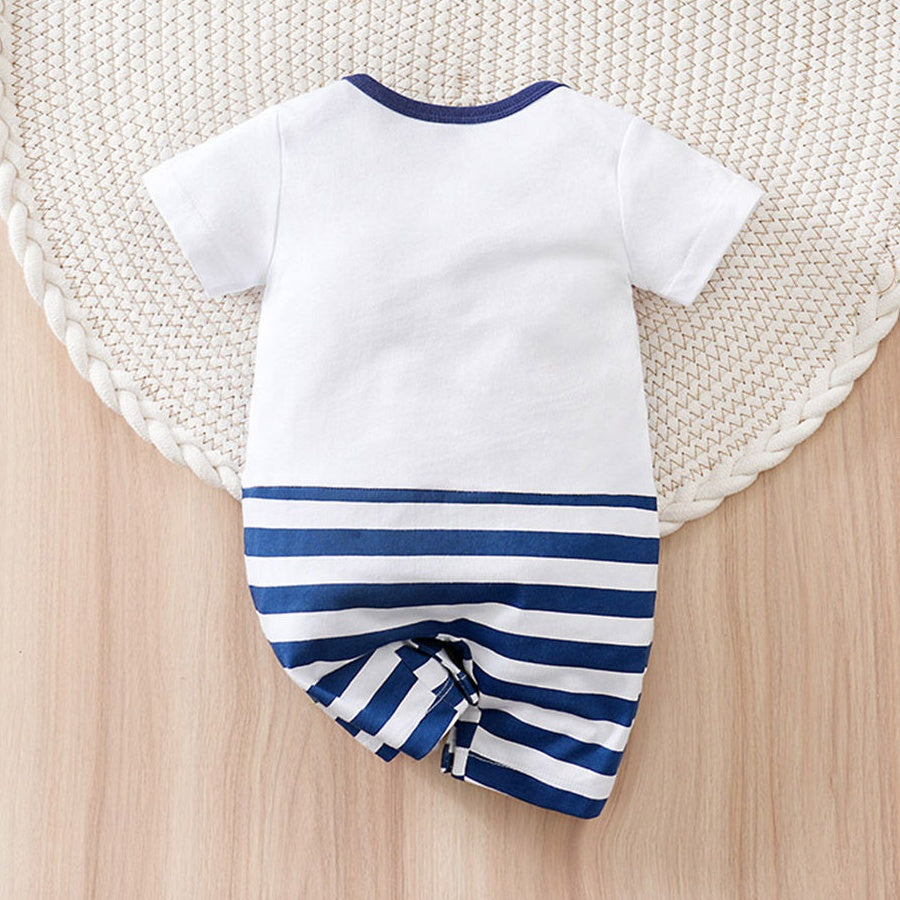 Stylish Shark Stripe Printed Baby Jumpsuit