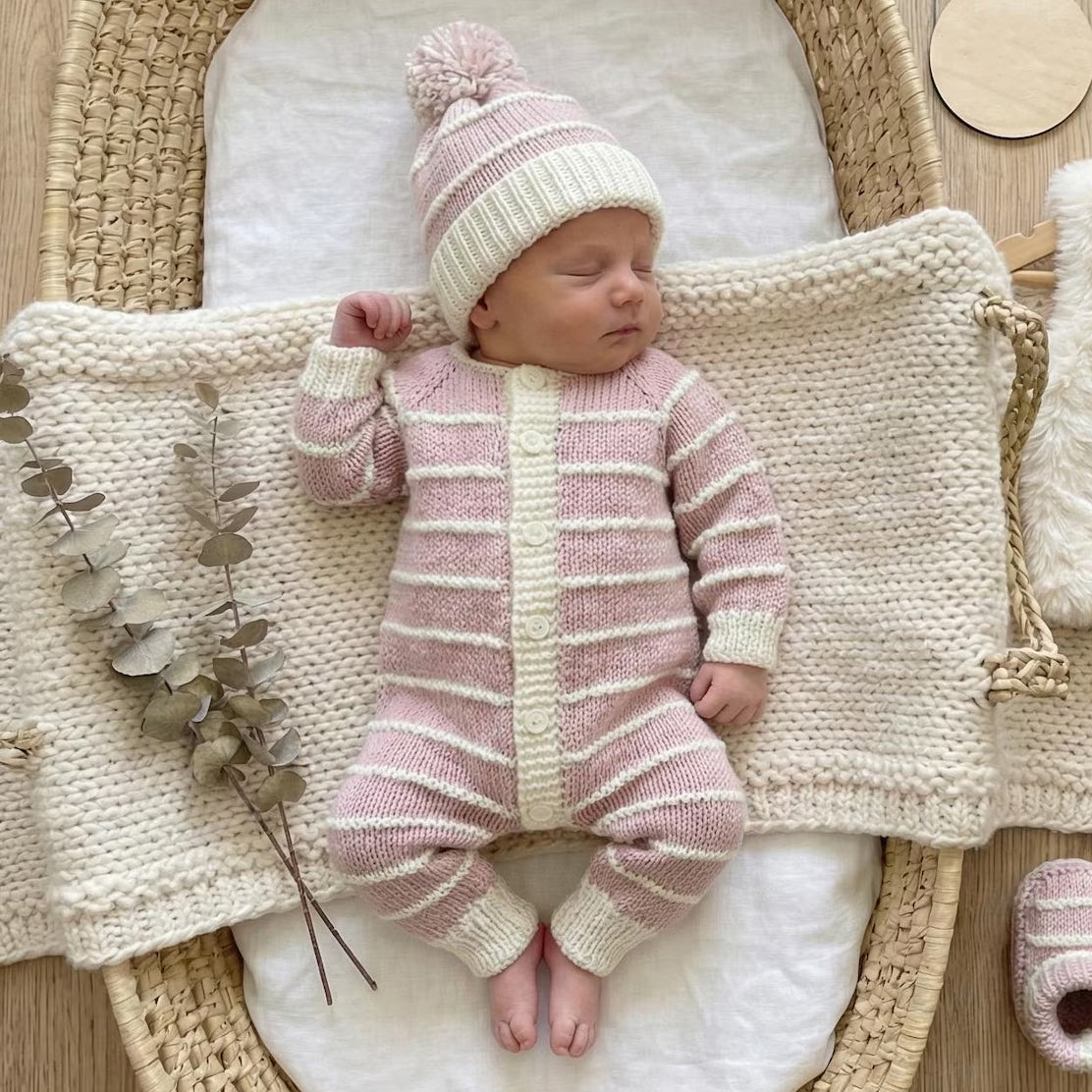 2PCS Comfy Solid Color Long Sleeve Baby Knit Jumpsuit