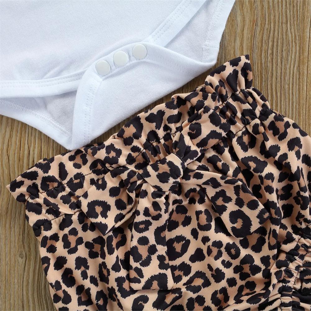 3PCS Chic Mama's Sunshine Letter Leopard Print Baby Set