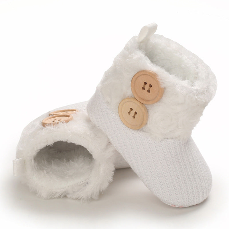 Baby Fleece-Lined Warm Soft Sole Prewalker Snow Boots