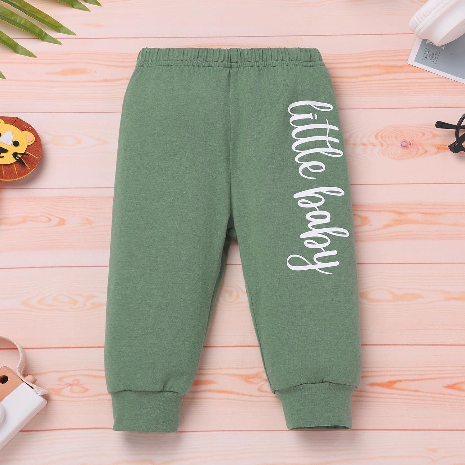 2PCS Oh Baby Letter Animal Printed Hoodie Baby Set